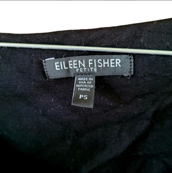 Eileen Fisher Cowl Neck Handkerchief Sleeveless Black Dress - Picture 5 of 5